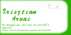 krisztian arvai business card